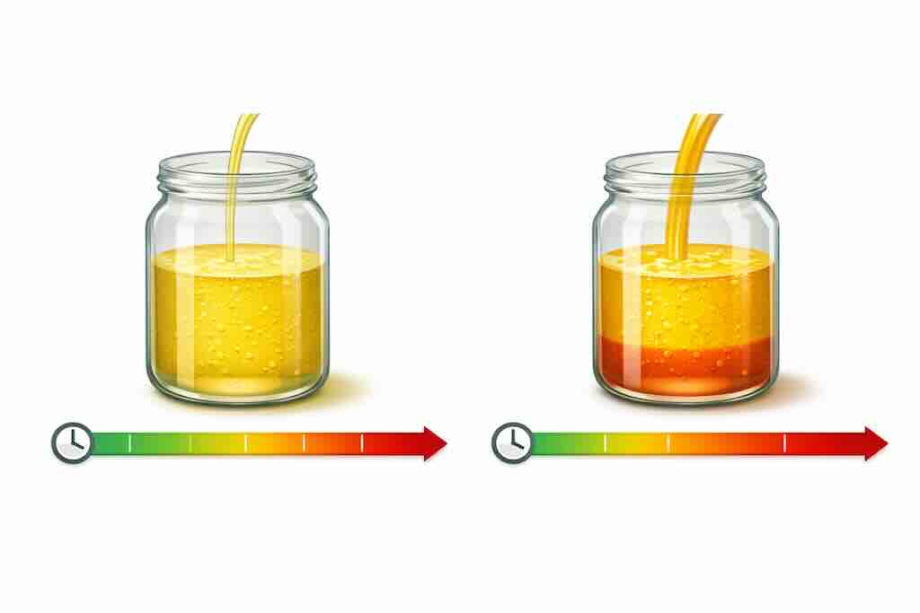 Инфографика показывает принцип «экспозиции»: две ситуации с разной скоростью накопления и разной длительностью. Цветная шкала времени (зелёный→красный) подчёркивает, что риск связан с накоплением воздействия, а не с одной разовой цифрой.
