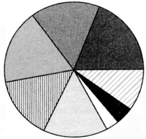 Диаграмма черно белая. Круговая диаграмма.