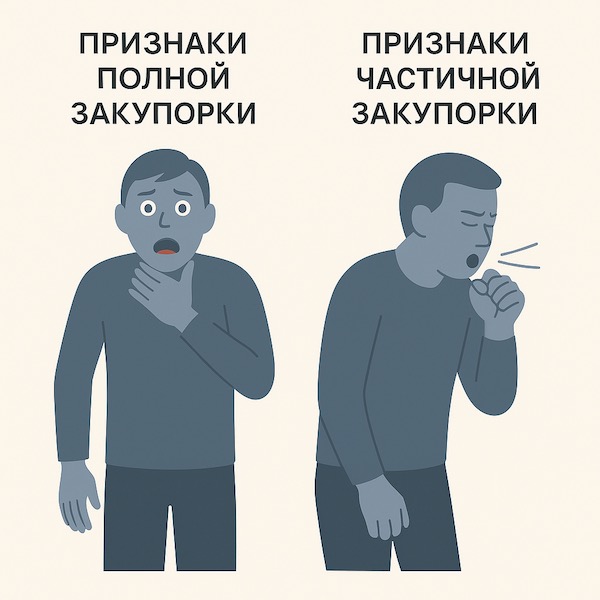 Как отличить частичную и полную закупорку дыхательных путей Как отличить частичную и полную закупорку дыхательных путей